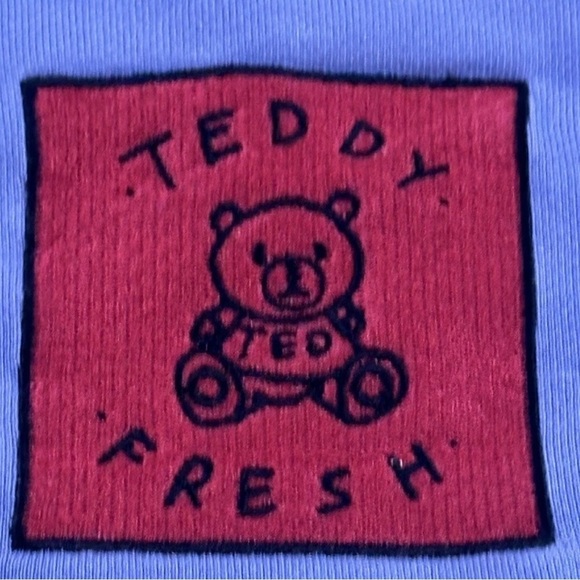 Teddy Fresh Mens Color Block Y2K Hoodie Sweater Embroidered Patch Medium - Picture 2 of 7